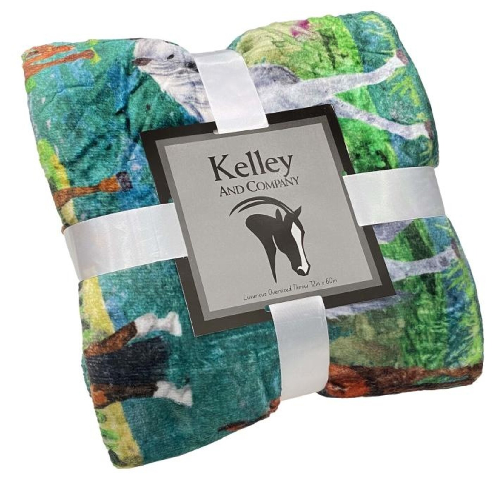 Tropical Horses  Fleece Throw Blanket