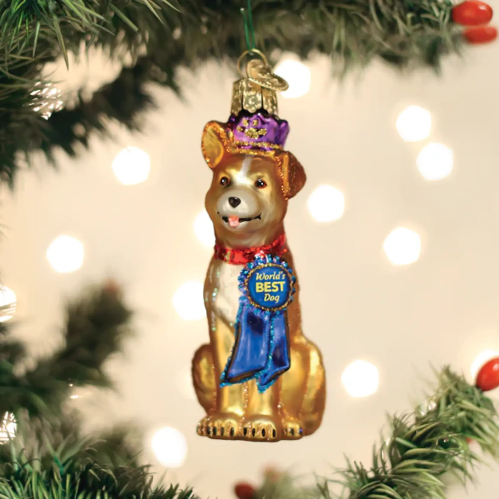 Old World Christmas World's Best Dog Ornament