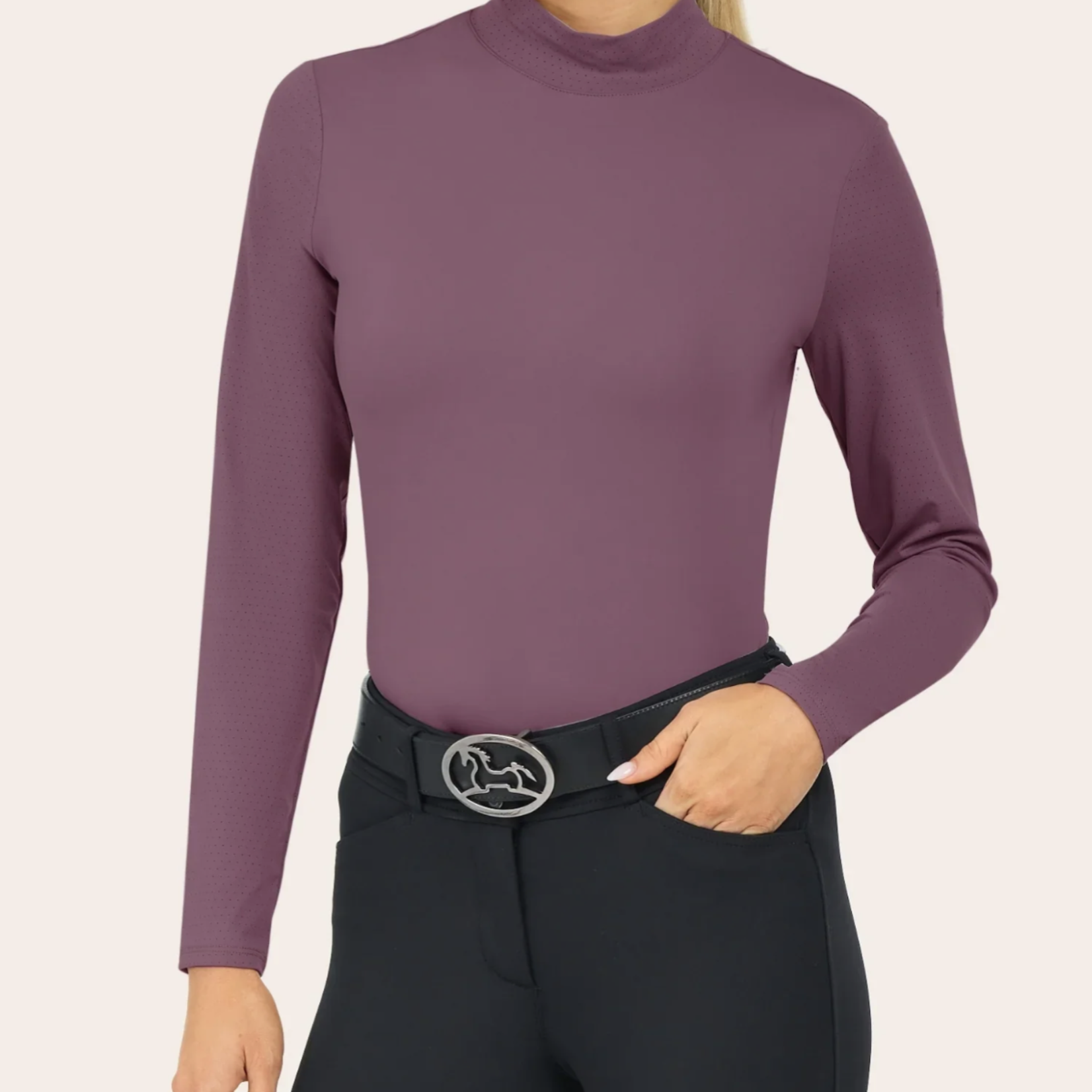 R.J. Classics Ladies' Jemma Mock Neck Long Sleeve Shirt