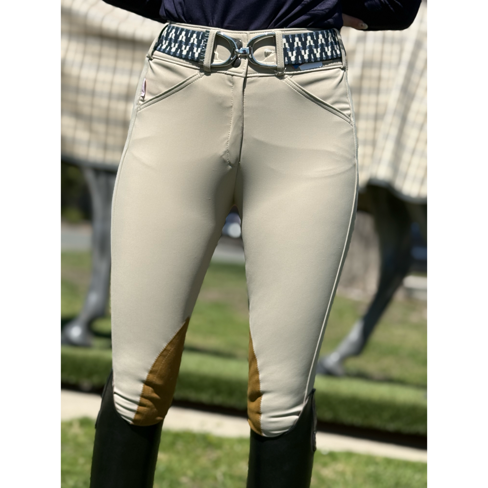 Tailored Sportsman Ladies' TechLight Clarino Knee Patch Mid Rise Breech