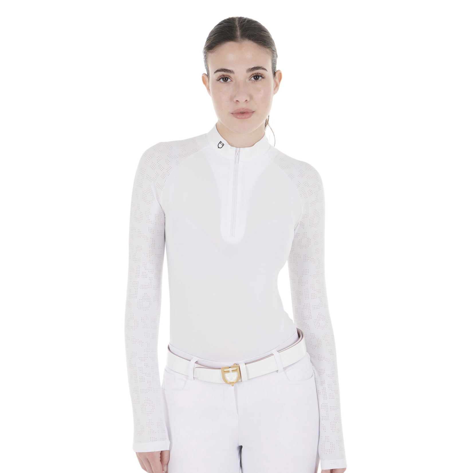 Equestro Equestro Ladies' Tulle Stretch Long Sleeve Shirt