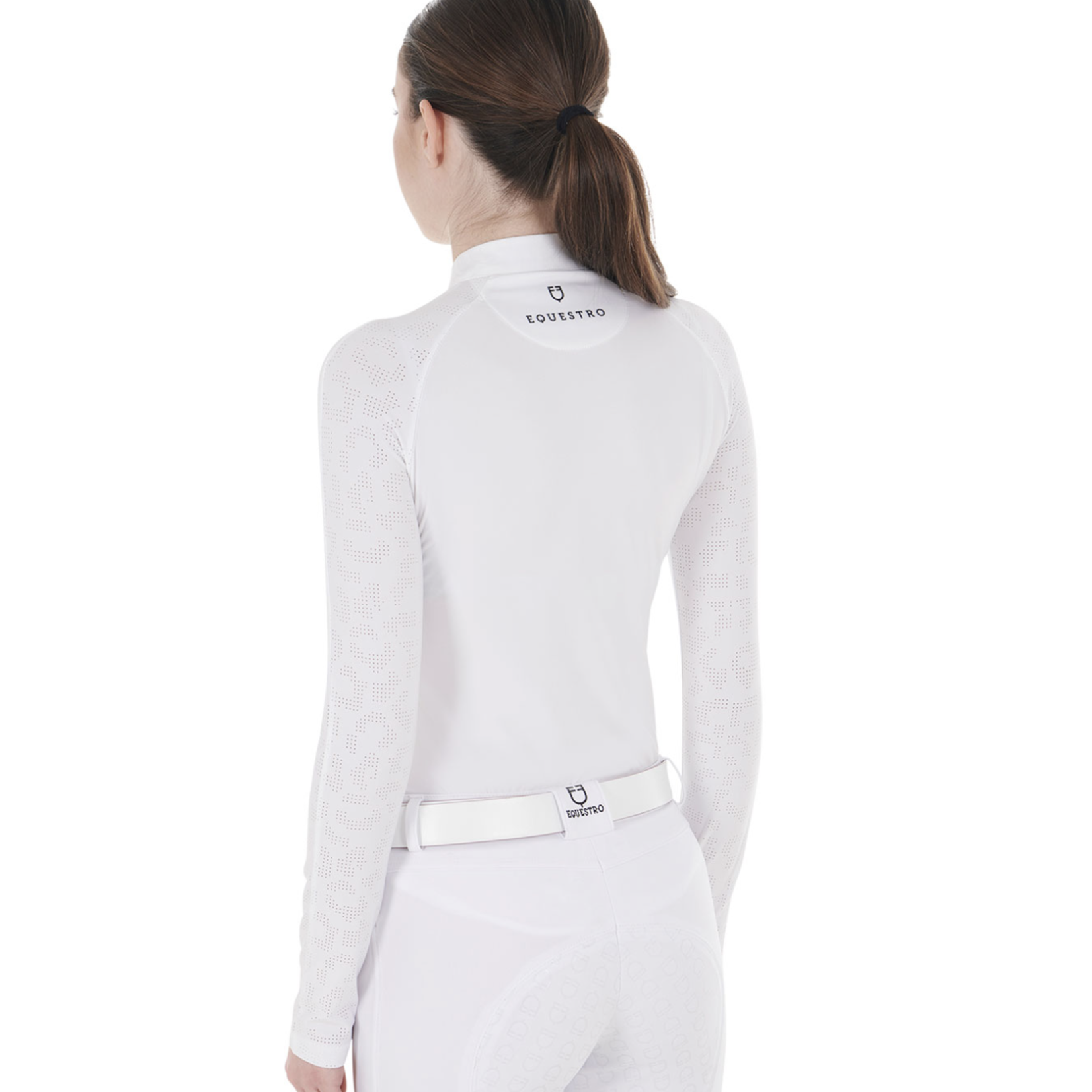 Equestro Equestro Ladies' Tulle Stretch Long Sleeve Shirt