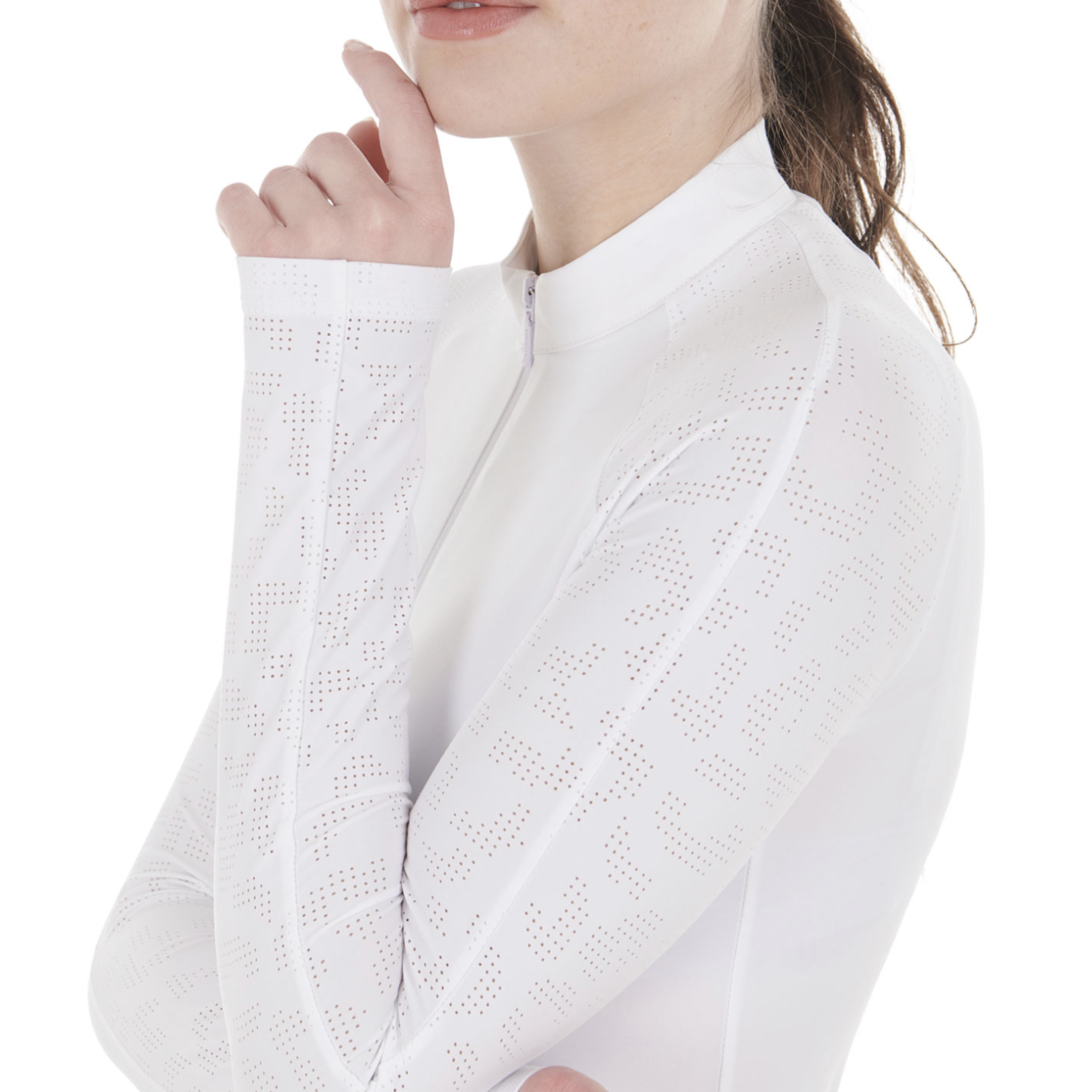 Equestro Equestro Ladies' Tulle Stretch Long Sleeve Shirt
