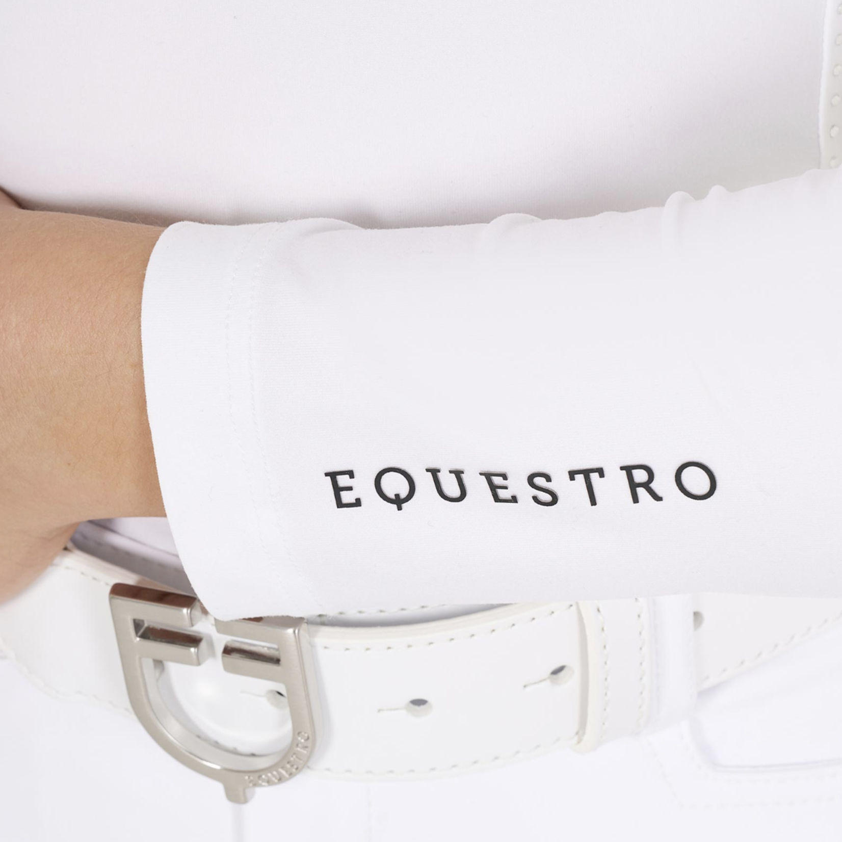 Equestro Equestro Girls' Rhinestone Long Sleeve Show Shirt
