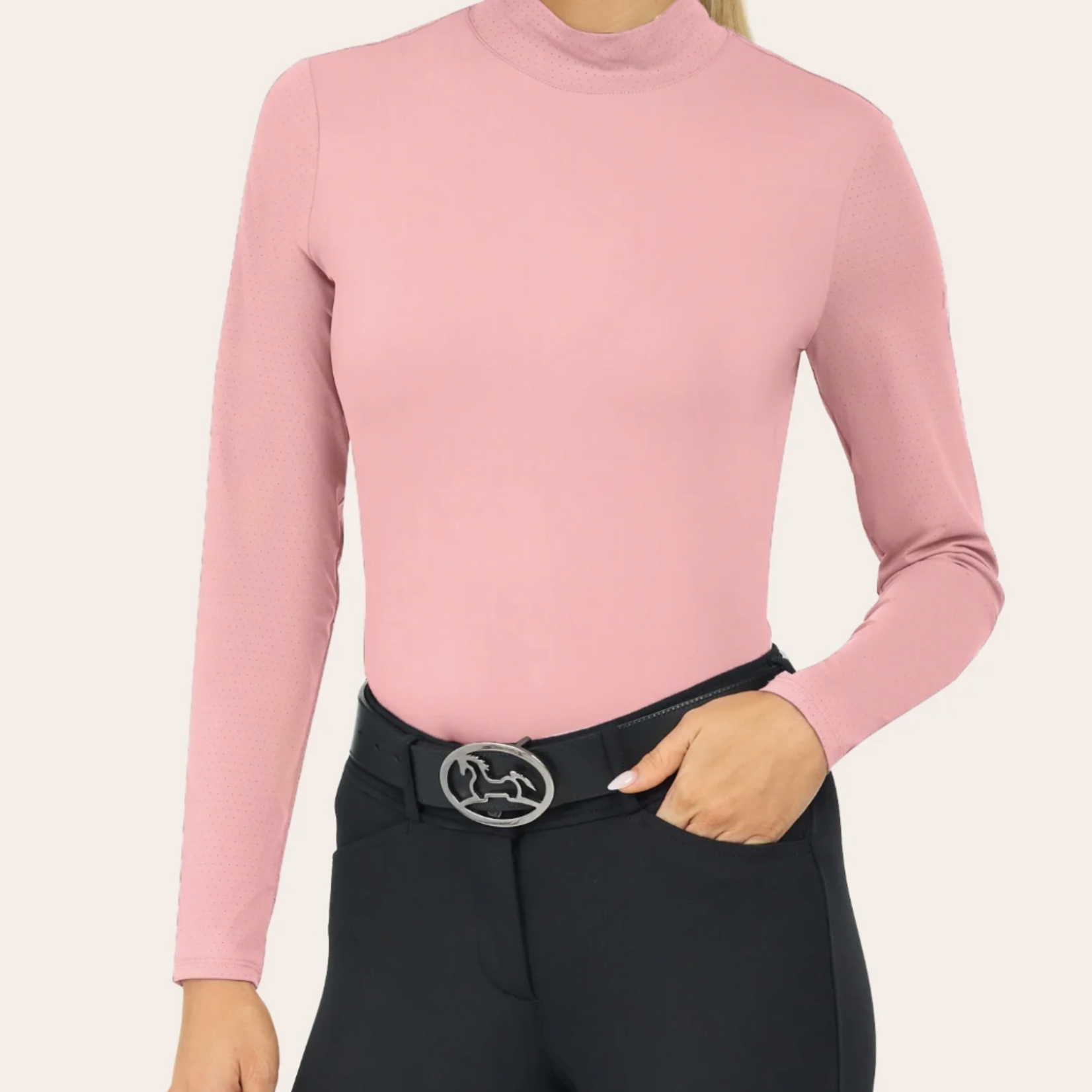 R.J. Classics Ladies' Jemma Mock Neck Long Sleeve Shirt