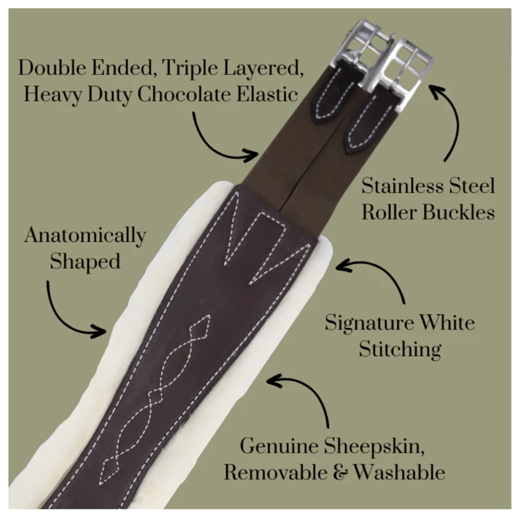 Remarkable Leather Goods Remarkable Leather Goods Sheepskin Leather Girth