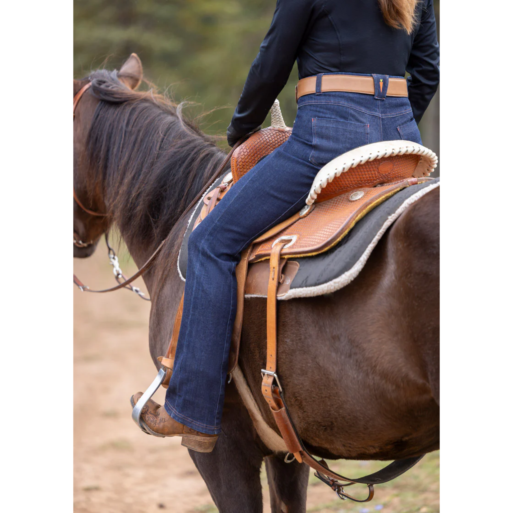 Kerrits Ladies' Stretch Denim Silicone Knee Patch Bootcut Breech