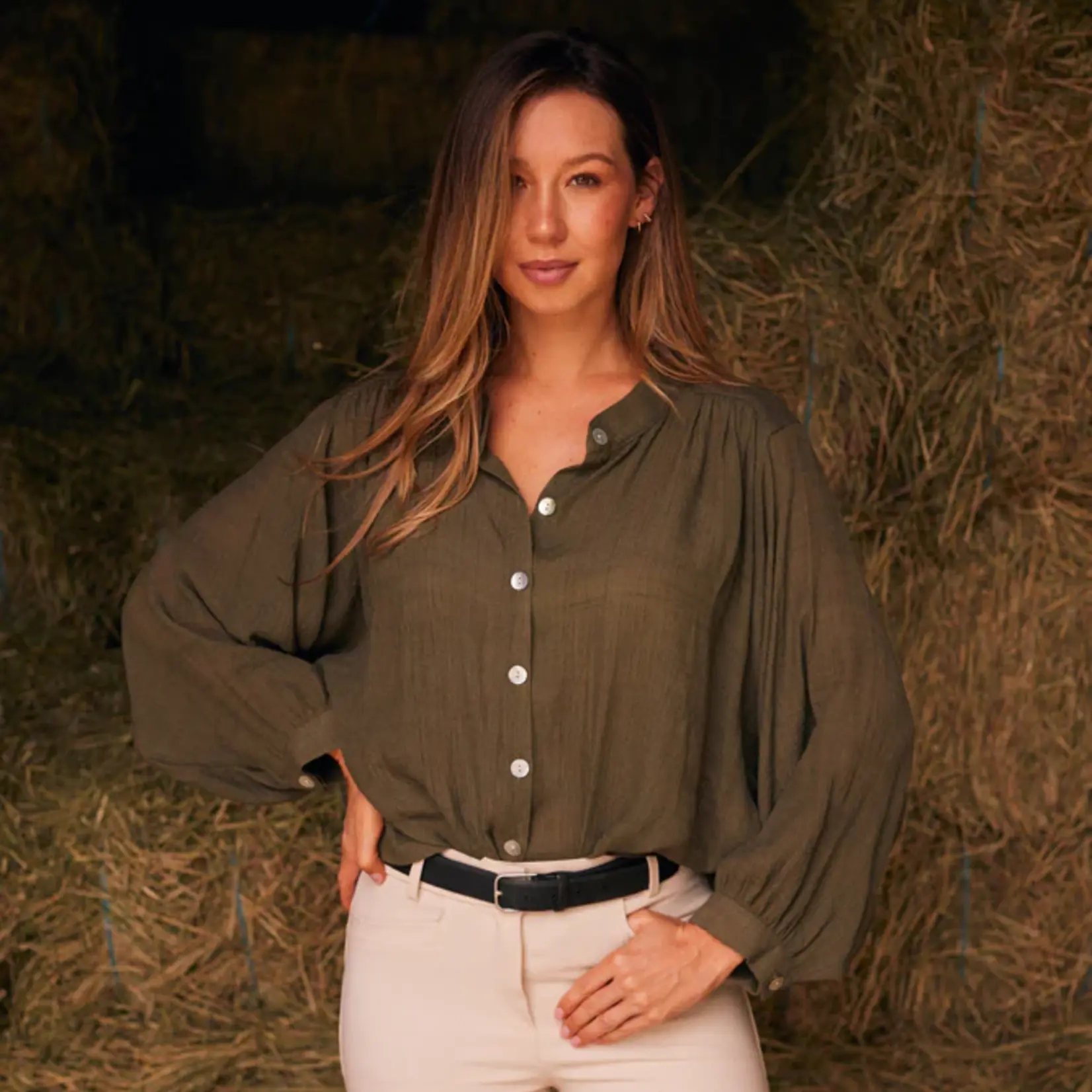 Solid Citizen Equestrian Solid Citizen Eq Ladies' Lee Long Sleeve Blouse