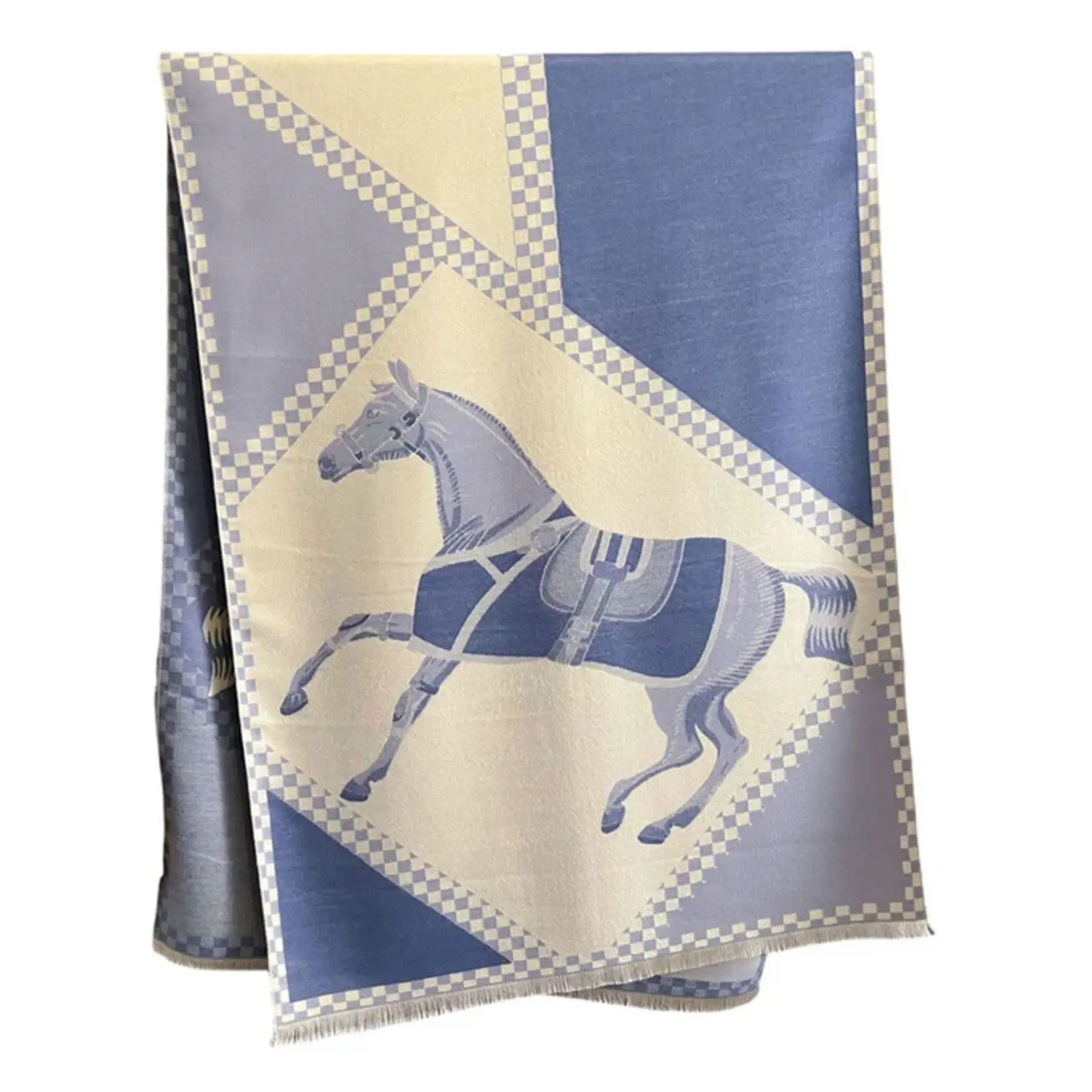 AWST AWST Horses in Blankets Acrylic Cashmere Scarf