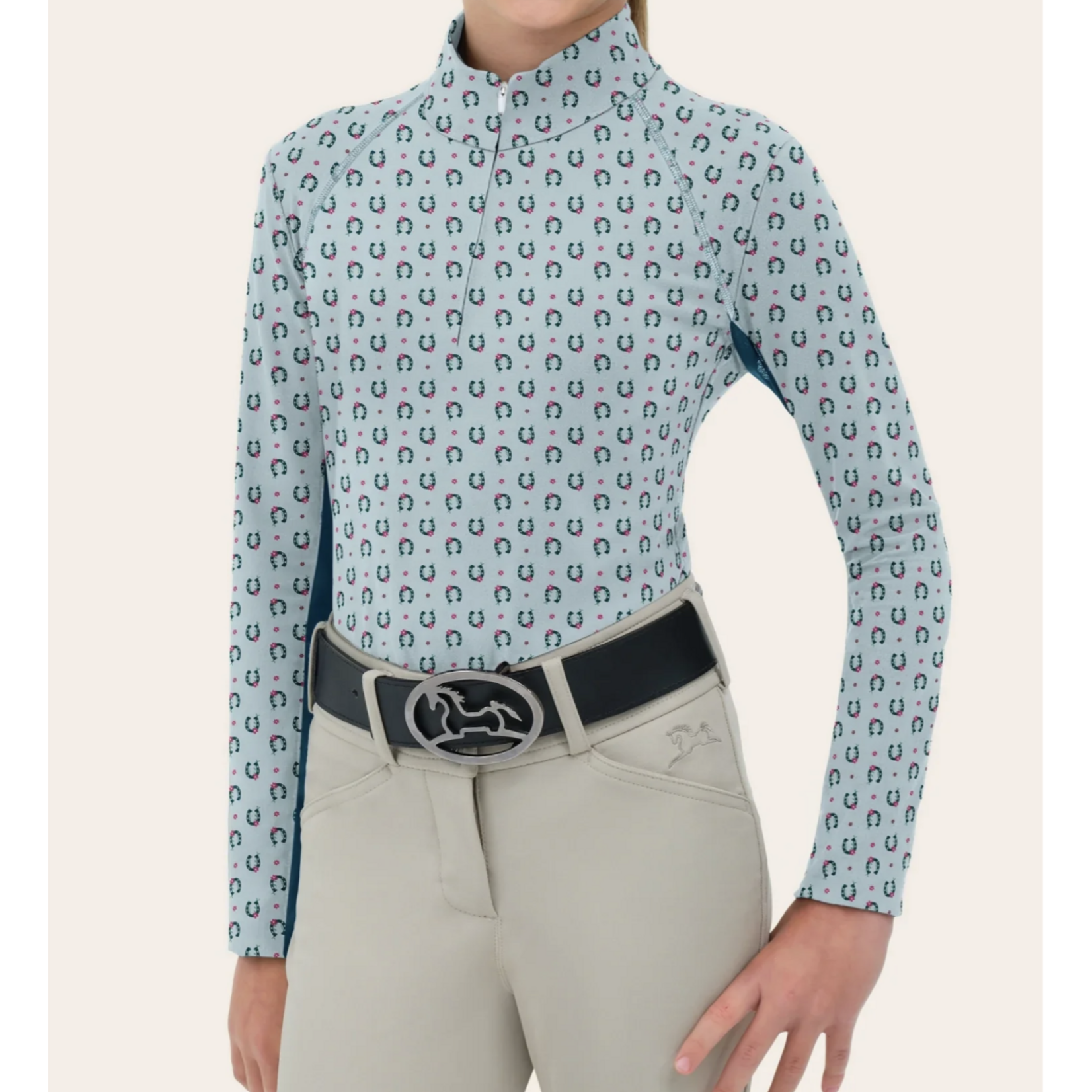 R.J. Classics Girls' Libby 1/4 Zip Long Sleeve Shirt