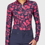 Kastel Ladies French Tulips 1/4 Zip Sun Shirt