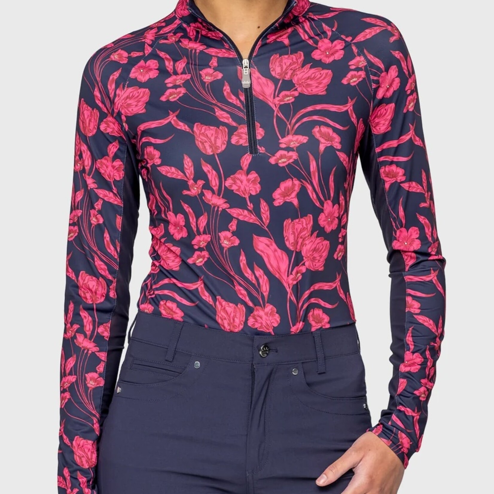 Kastel Ladies French Tulips 1/4 Zip Sun Shirt