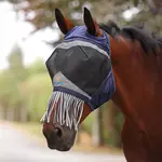 Shires Pro Fine Mesh Fly Mask with Ears & Fringe