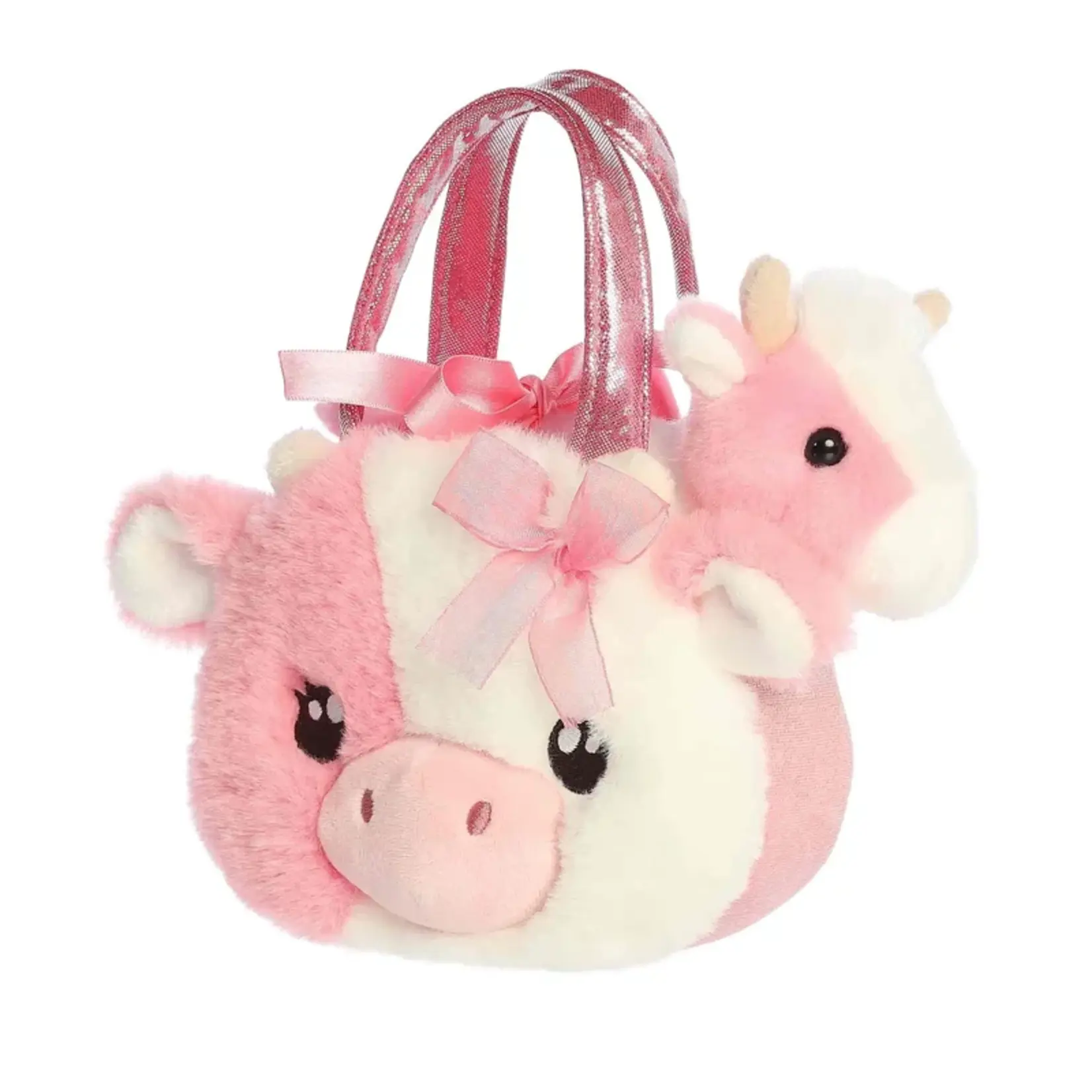 Fancy Pals Plush Cow in Purse