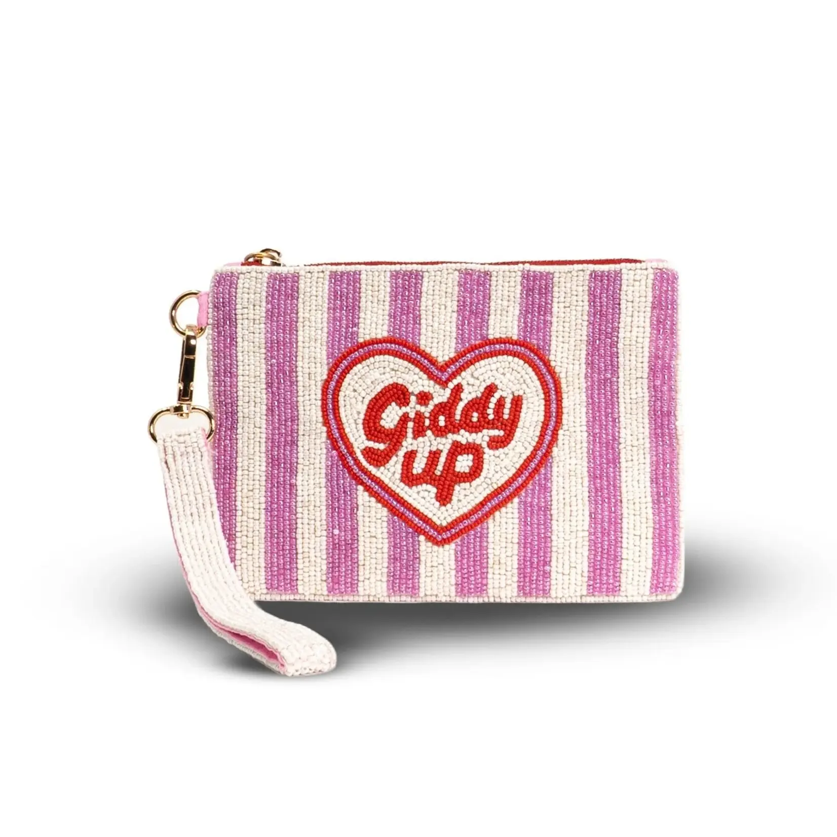 Tucker Tweed Giddy Up Heart Beaded Pouch