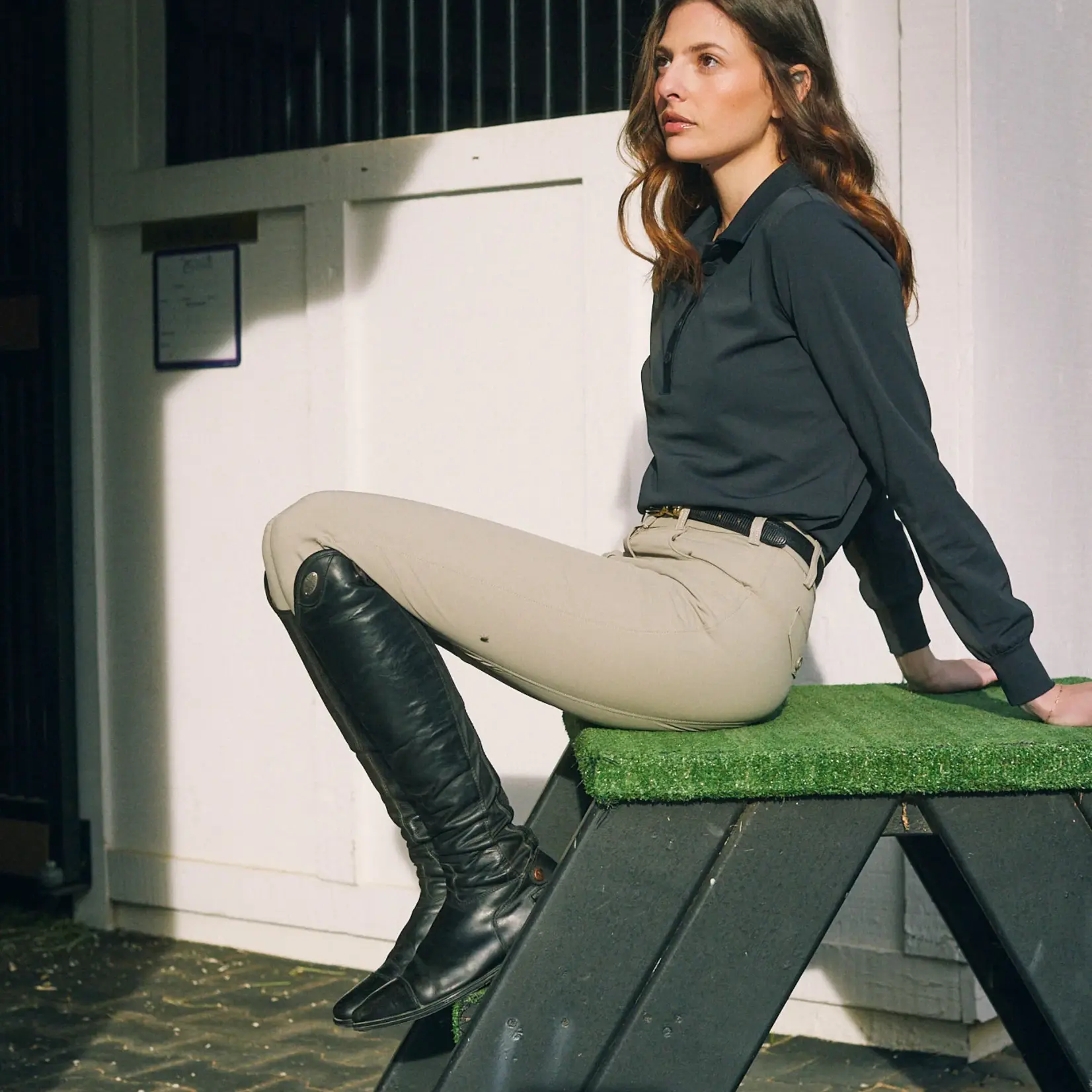 Solid Citizen Equestrian Solid Citizen Eq Ladies' Kelly Polo Long Sleeve Shirt
