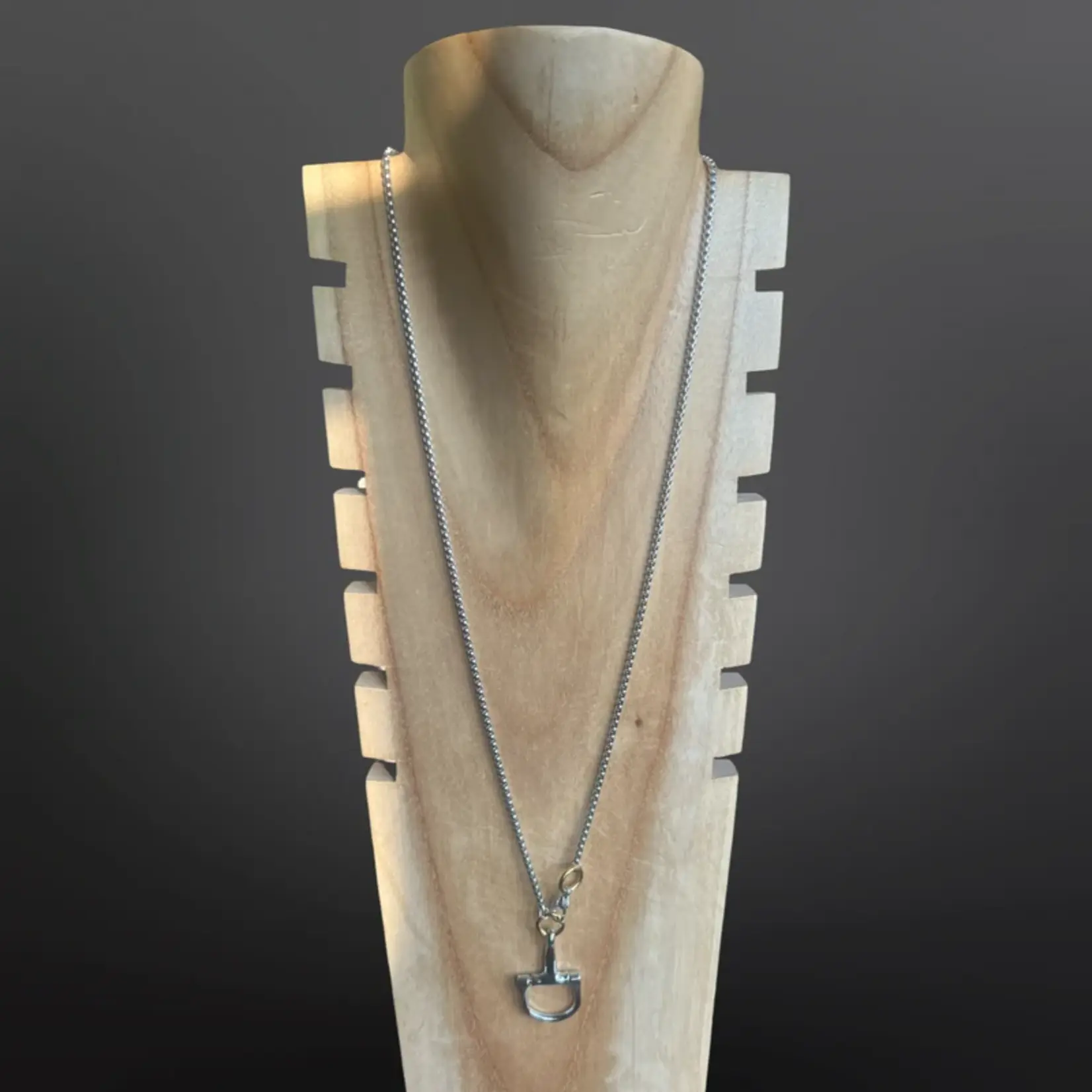 Westrian Stainless Steel Box Chain Snaffle Necklace