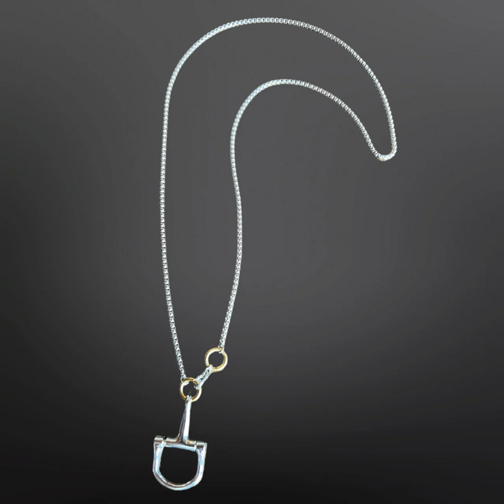 Westrian Stainless Steel Box Chain Snaffle Necklace