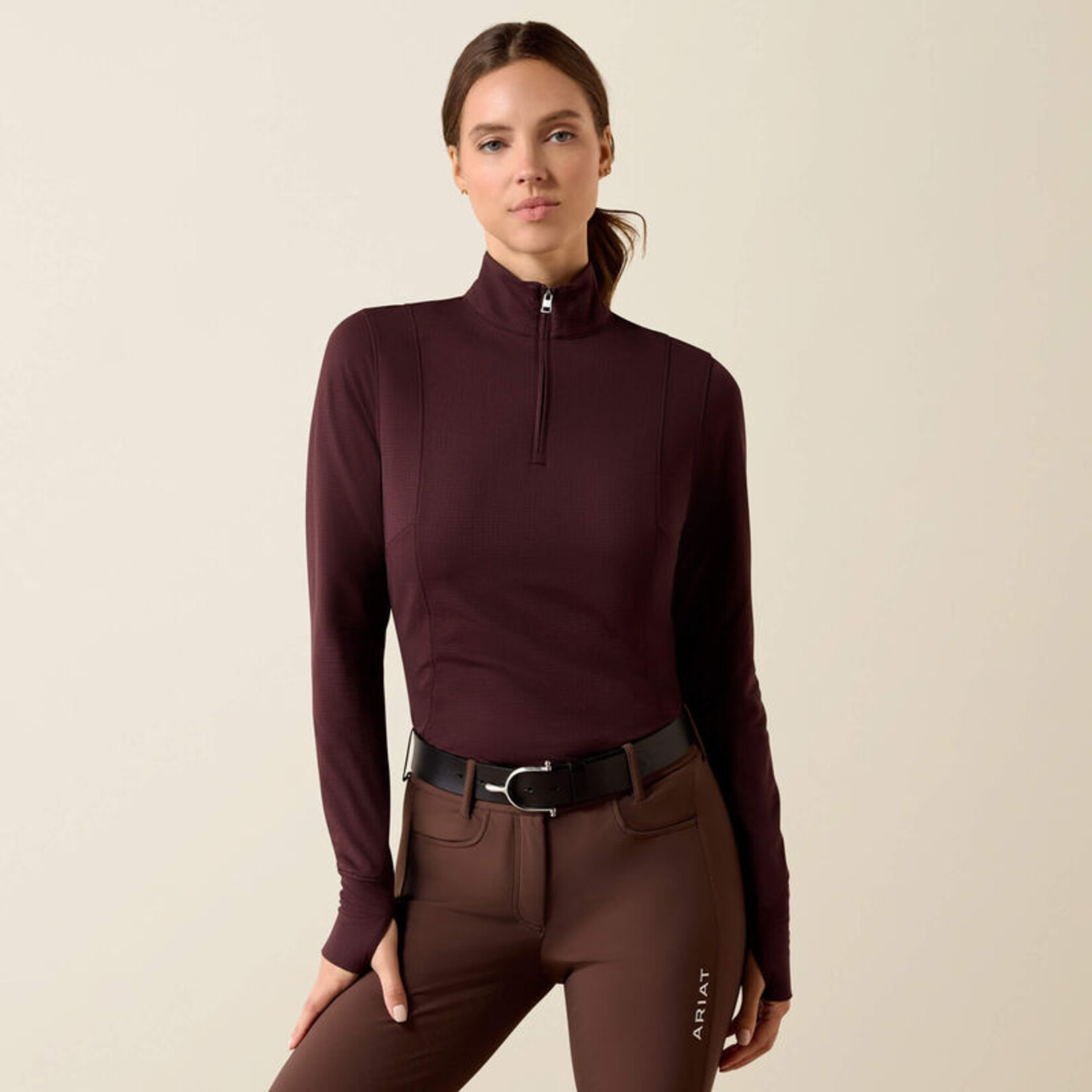 Ariat Ladies' Gridwork 2.0 1/4 Zip Baselayer Shirt