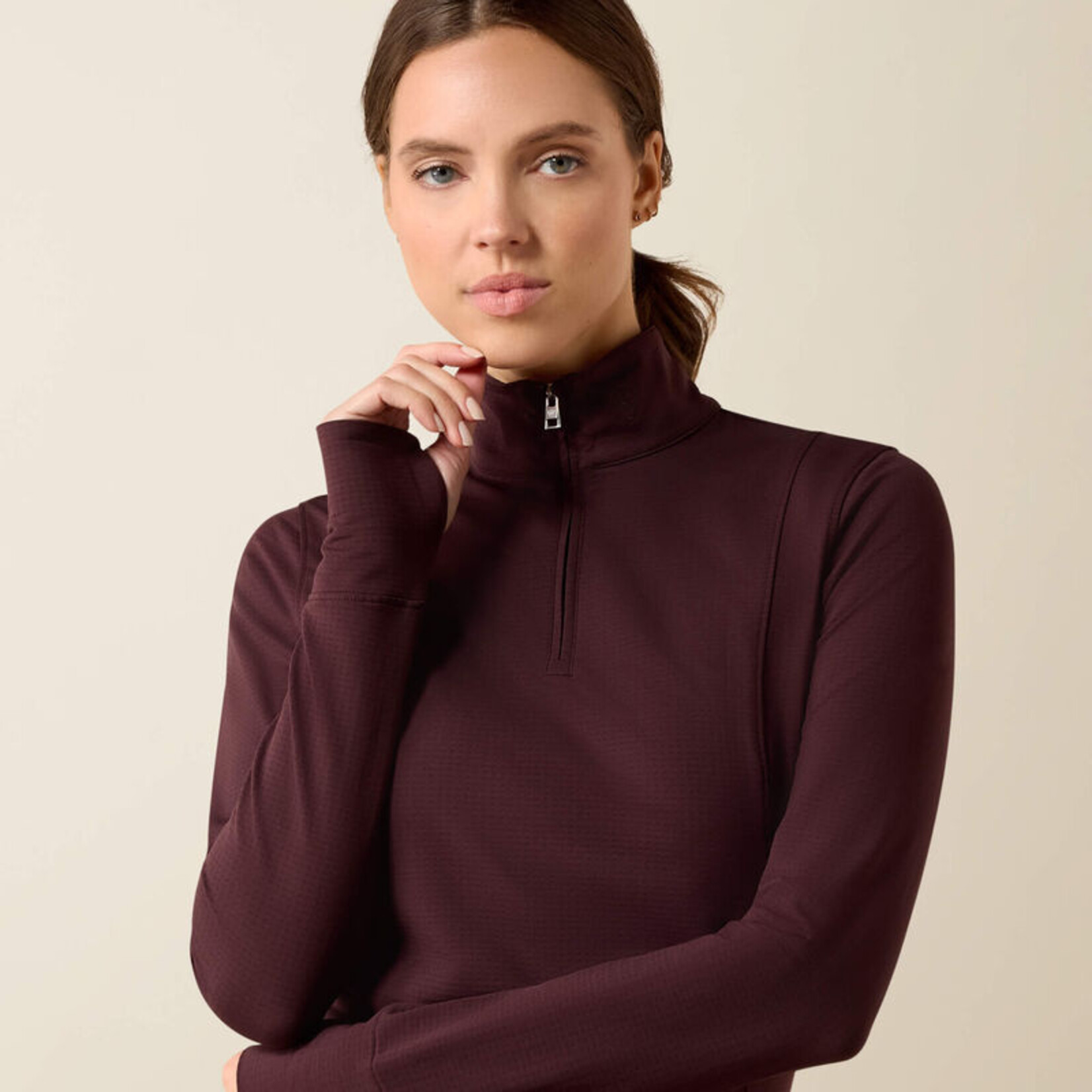 Ariat Ladies' Gridwork 2.0 1/4 Zip Baselayer Shirt