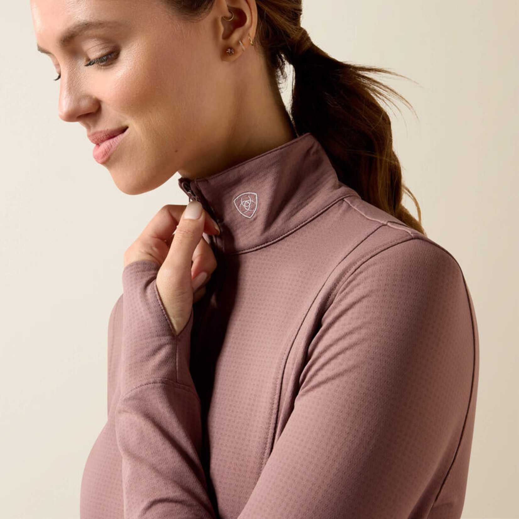 Ariat Ladies' Gridwork 2.0 1/4 Zip Baselayer Shirt