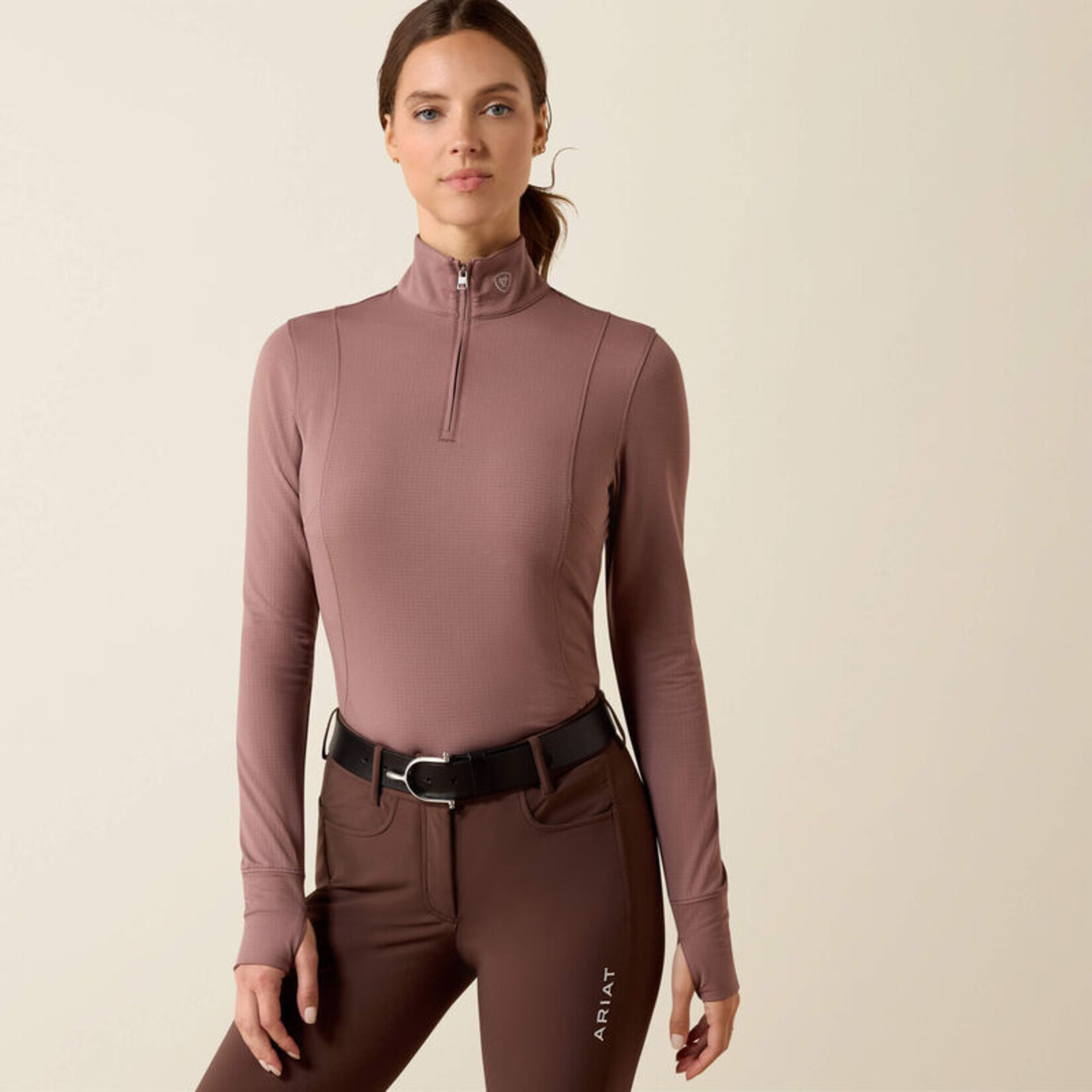Ariat Ladies' Gridwork 2.0 1/4 Zip Baselayer Shirt