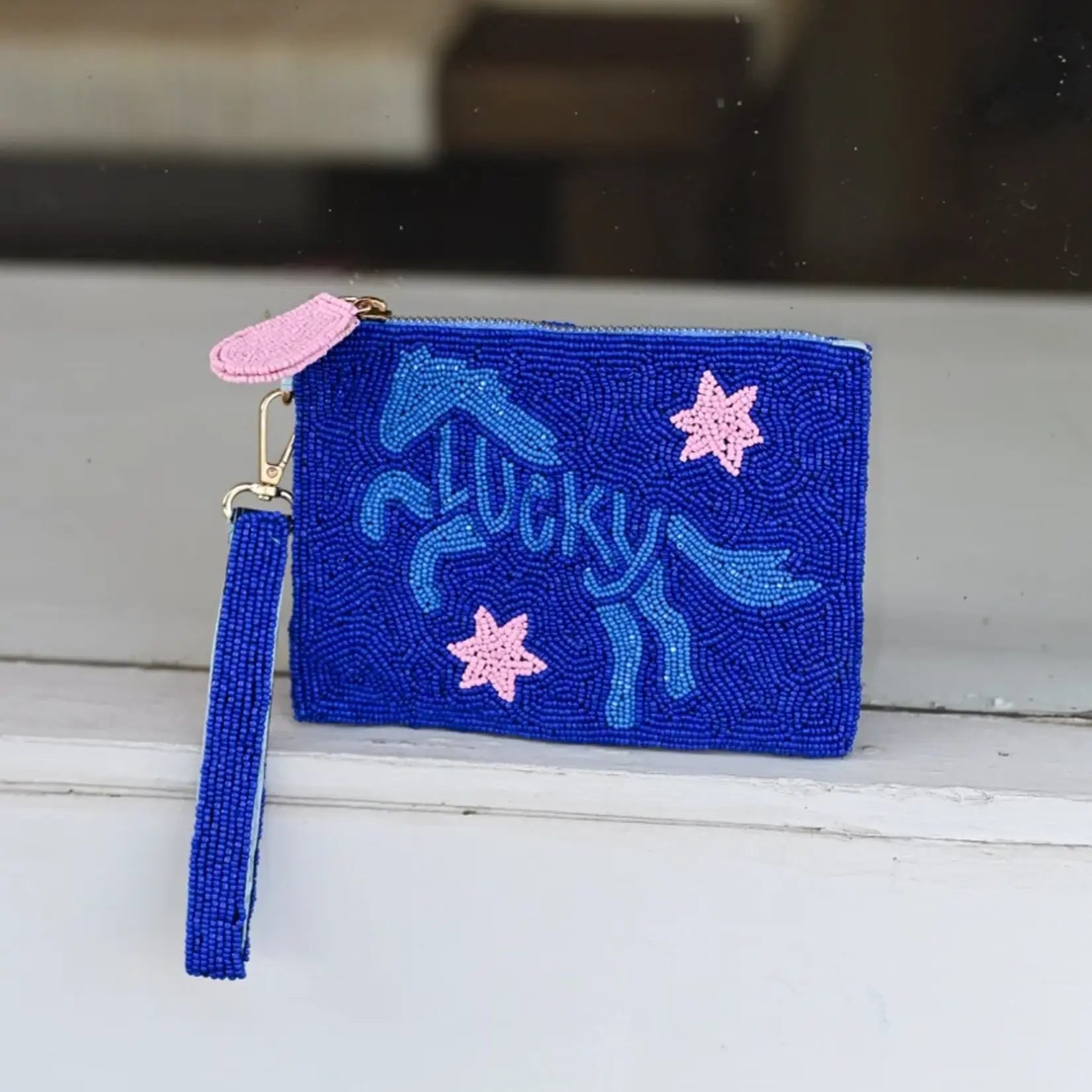 Tucker Tweed Lucky Horse Medium Beaded Pouch
