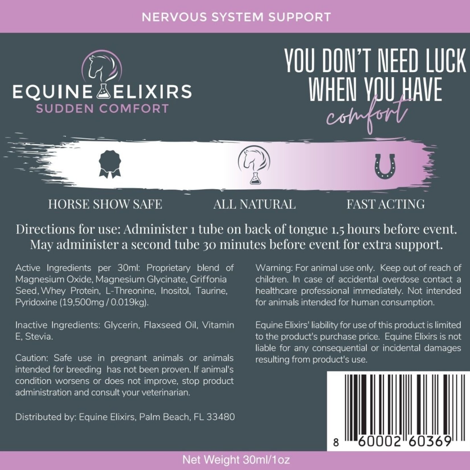 Equine Elixirs Equine Elixirs Sudden Comfort Calming Paste