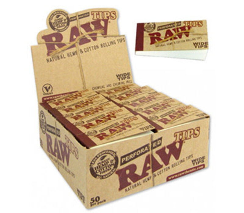 Raw Wide Perforated Tips Single 50/Pack