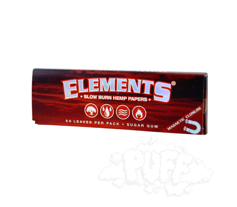 Elements Red Hemp 1.25" Papers Single 50/Pack