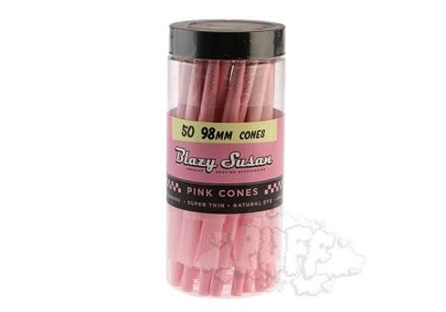 Blazy Susan Blazy Susan 98mm Pink Pre Rolled Cones 50 packs/ box