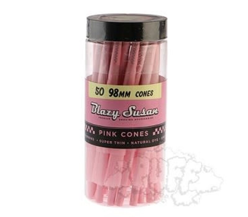 Blazy Susan 98mm Pink Pre Rolled Cones 50 packs/ box
