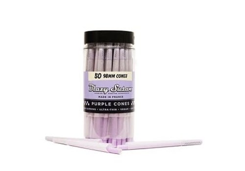 Blazy Susan Blazy Susan 98mm Purple Pre Rolled Cones 50 packs/ box