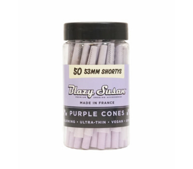Blazy Susan 53mm Purple Pre Rolled Cones 50 packs/ box