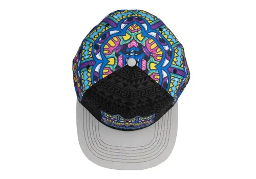 Grassroots Grassroots Chris Dyer Harmoneyes Blue Pattern Snapback Hat (L/XL)