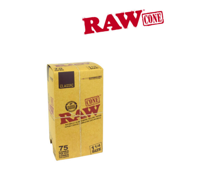 Raw Classic Pre-Rolled Cone  1 1/4  75/ pack
