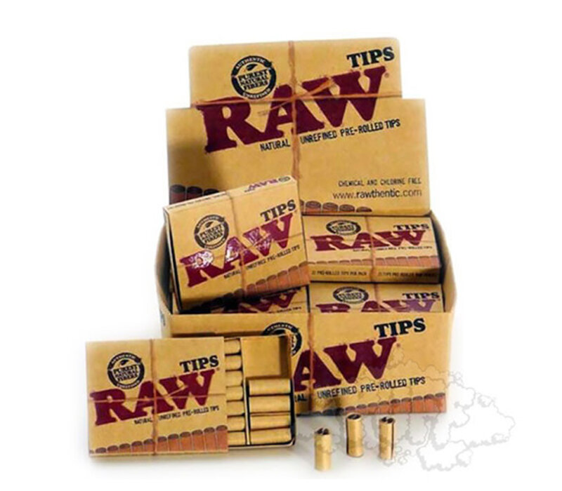 Raw Unbleached Pre-Rolled Tips Single 21/Pack