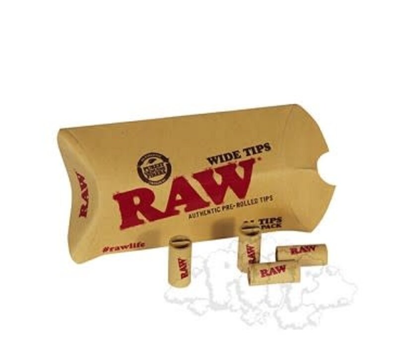 Raw Unbleached Wide Pre-Rolled Tips Single 21/Pack