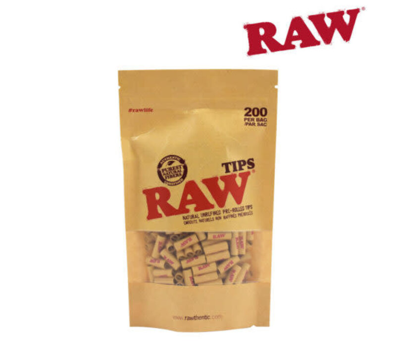 Raw Tips 200 Pre-rolled Unbleached