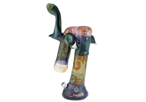 Hippo Glass Hippo Custom Fully Worked Double Bubbler