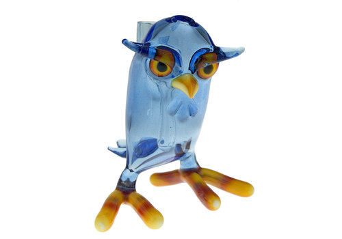 Shack Man Glass Blue Owl