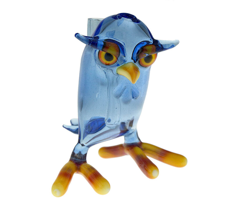 Shack Man Glass Blue Owl