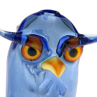 Shack Man Glass Blue Owl