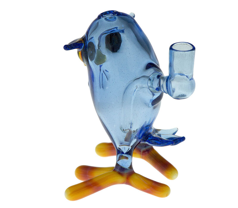 Shack Man Glass Blue Owl