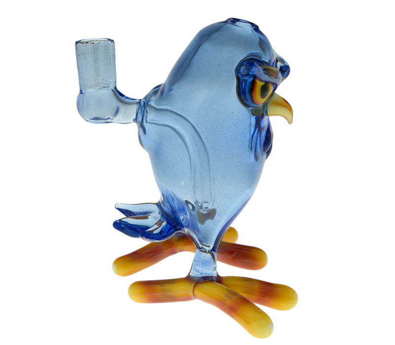 Shack Man Glass Blue Owl