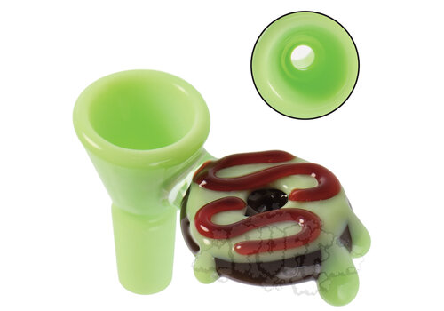 Jam Bear Glass Jam Bear Glass 14mm Donut Bowl - Milky Green