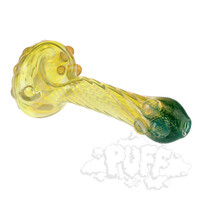 Eckardt Glass Silver Fumed Twisted Spoon w/ Dots