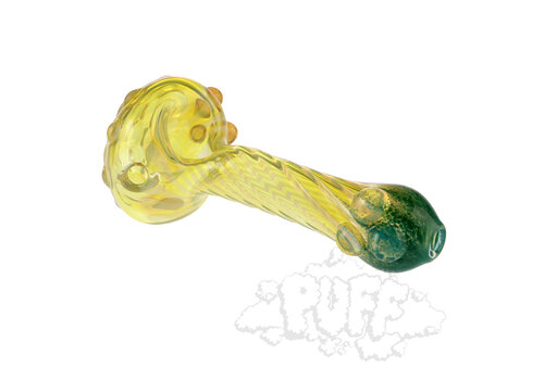 Eckardt Glass Eckardt Glass Silver Fumed Twisted Spoon w/ Dots