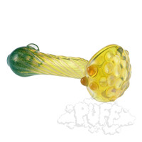 Eckardt Glass Silver Fumed Twisted Spoon w/ Dots