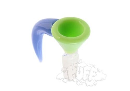Hydros Hydros Glass Bowl w/ Horn 14mm Green & Blue